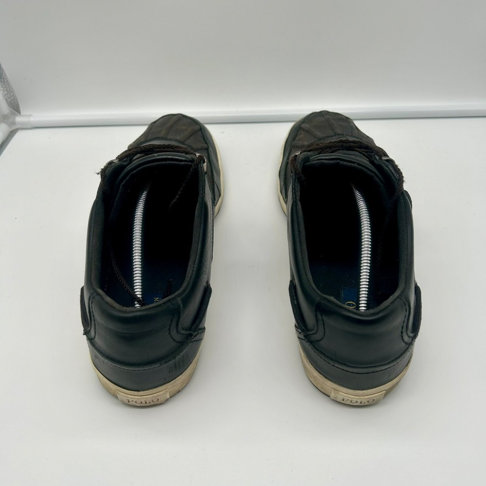 Polo‎ Ralph Lauren Ramiro Shoes Men 13 Leather Duck Boat Sneaker Casual Black - Picture 8 of 9